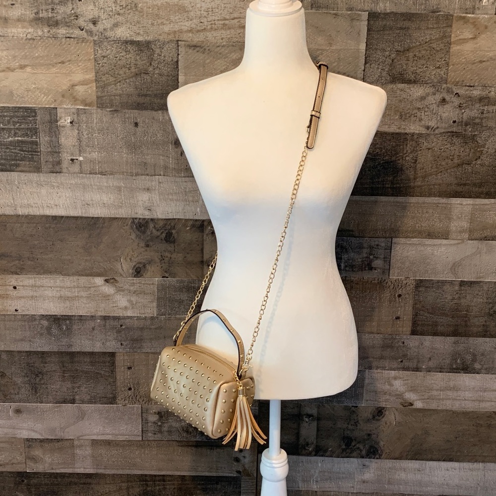 Lovevook Gold Studded Crossbody with tassel
